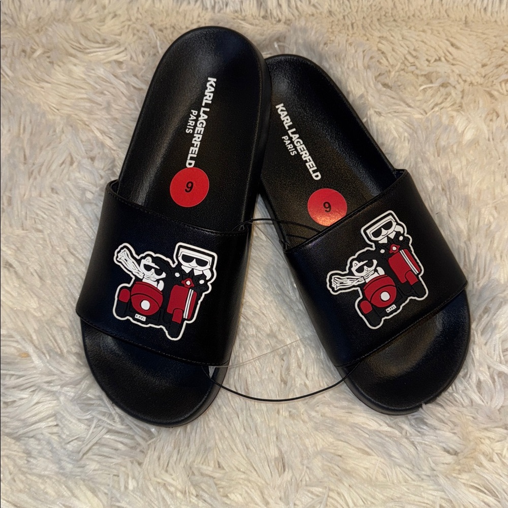 Karl Lagerfeld Women’s Black Logo Slides